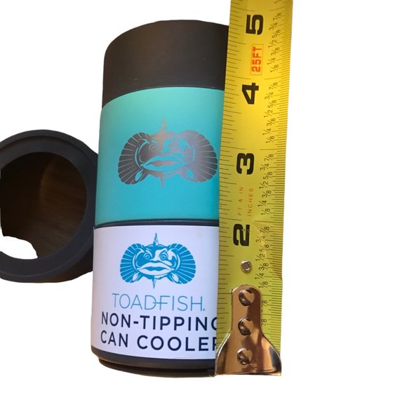 TOADFISH Non-Tipping Can Cooler. Silicone Metal. Gray / Green. New NWT. - Picture 9 of 16